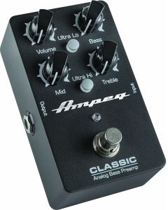 AMPEG CLASSIC ANALOG BASS PREAMP EFFETTO PREAMPLIFICATORE A PEDALE PER BASSO CON EQUALIZZATORE 3 BANDE