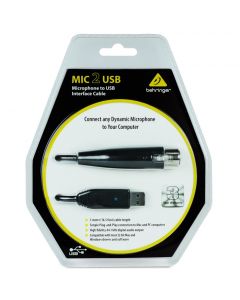 BEHRINGER MIC 2 USB INTERFACCIA AUDIO USB-XLR 5 METRI 44.1/48 KHZ PER MICROFONO MIC2USB PLUG & PLAY PC MAC DAW