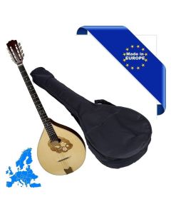 HORA BOUZOUKI IRLANDESE MADE IN EUROPE 66CM TOP TAVOLA ABETE MASSELLO FONDO FASCE MANICO ACERO ROSETTA FLOWER CON BORSA