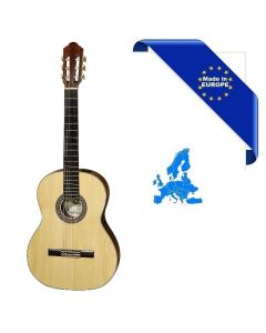 CHITARRA CLASSICA 4/4 SM30 MADE IN EUROPE TOP ABETE ROSSO MASSELLO FONDO-FASCE MOGANO ROSETTA INTARSIATA MANICO ACERO TASTIERA PALISSANDRO SCALA 650MM