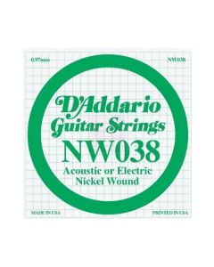 D'ADDARIO NW038  CORDA SINGOLA PER CHITARRA ACUSTICA/ELETTRICA