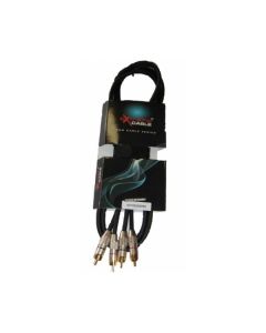 EXTREME 2R2R2PRO CAVO AUDIO DI SEGNALE SCHERMATO 2 CONNETTORI RCA MASCHIO - 2 CONNETTORI RCA MASCHIO CONNETTORI SMONTABILI IN METALLO LUNGHEZZA 2 METRI