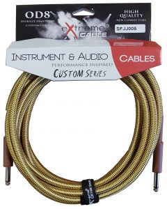 EXTREME SFJJ005/3M CAVO AUDIO JACK DRITTO COTONATO BEIGE OD8 SERIE CUSTOM PER STRUMENTI LIVE STUDIO 3 METRI