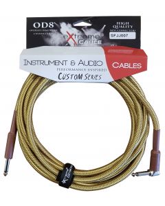 EXTREME SFJJ007/3M CAVO AUDIO JACK DRITTO-ANGOLO COTONATO BEIGE OD8 SERIE CUSTOM PER STRUMENTI LIVE STUDIO 3 METRI