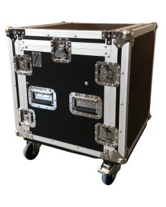 EXTREME YC10UR9M FLIGHT CASE LEGNO 10MM COMBO UNITA RACK 10U MIXER 9U 3 COPERCHI 10 CHIUSURE 4 MANIGLIE 4 RUOTE