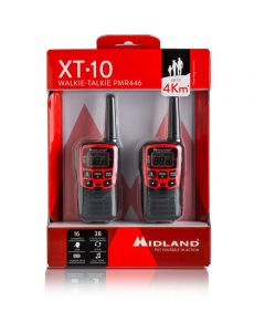 MIDLAND XT10 COPPIA WALKIE TALKIE PORTATA 4 KM 16 CANALI 38 TONI VOX CALL SCAN