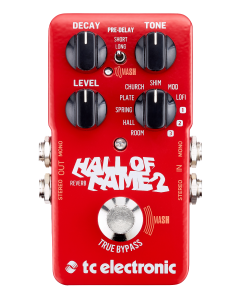 TC ELECTRONIC HALL OF FAME 2 RIVERBERO A PEDALE PER CHITARRA TRUE BYPASS TECNOLOGIA MASH + 3 SLOT TONEPRINT USB