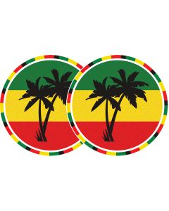 TECHNICS SLIPMATS TAPPETINI GIRADISCHI LOGO JAMAICA - GIALLO VERDE E ROSSO COPPIA TAPPETINI