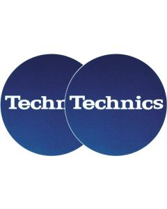 TECHNICS SLIPMATS TAPPETINI GIRADISCHI LOGO TECHNICS - BLU E BIANCO COPPIA TAPPETINI