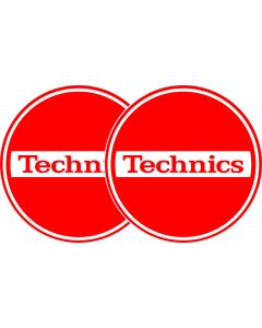 TECHNICS SLIPMATS TAPPETINI GIRADISCHI LOGO TECHNICS BREAK - ROSSO E BIANCO COPPIA TAPPETINI