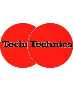 TECHNICS SLIPMATS TAPPETINI GIRADISCHI LOGO TECHNICS ORANGE - NERO E ARANCIONE COPPIA TAPPETINI