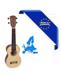 UKULELE SOPRANO MADE IN EUROPE TAVOLA ABETE MASSELLO FONDO FASCE NOCE TASTIERA IN PALISSANDRO