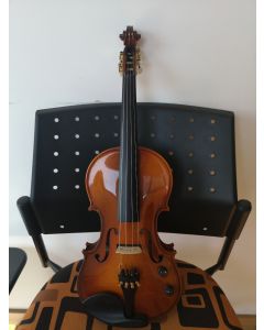 VIOLINO ELETTRICO 4/4 MADE IN EUROPE TOP ABETE MASSELLO ELETTRIFICATO PIOLI TASTIERA MENTONIERA ACERO + CASE + ARCHETTO USATO